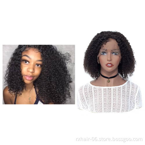 Brazilian Cuticle Aligned Afro Kinky Curly Human Hair Perruque Full Lace Wig
